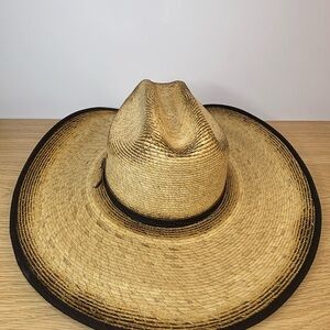 Justin Large Natural Straw Hat with‎ Brown Leather Accent
